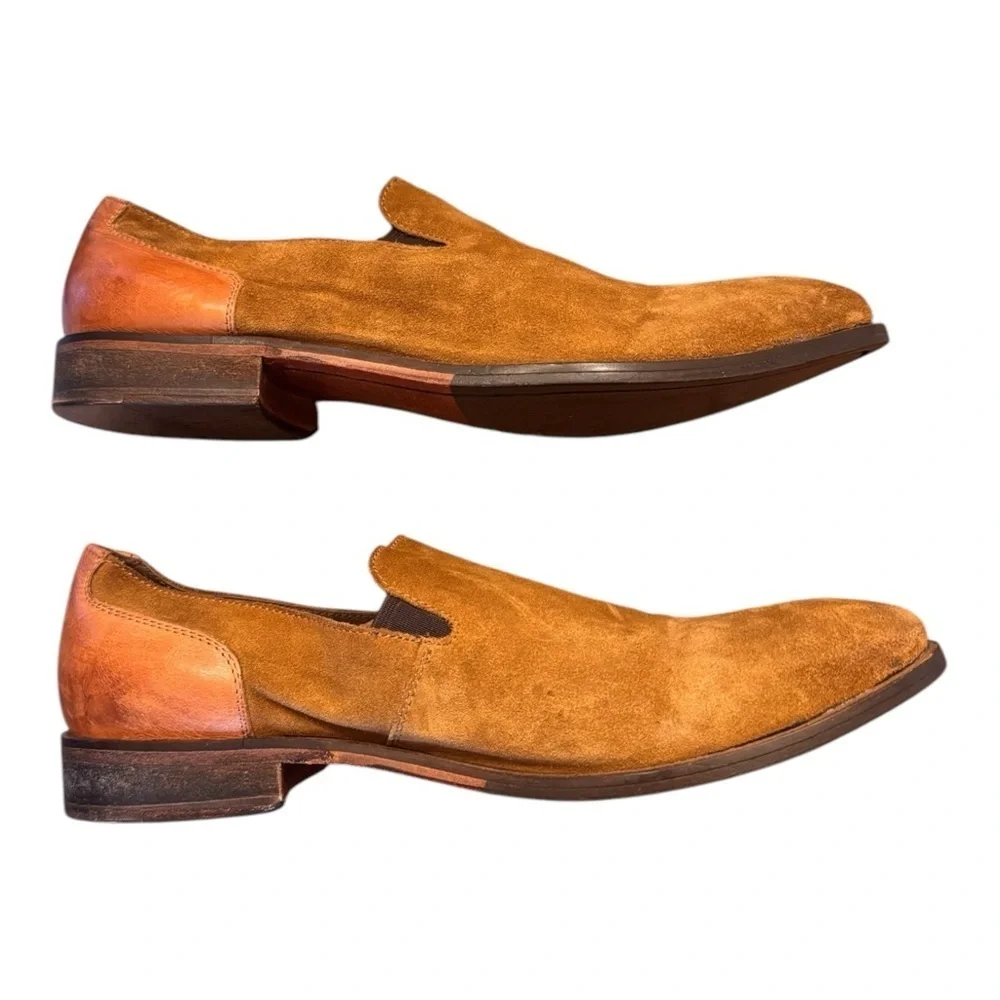 Men's Tan Suede Slip-On Loafers